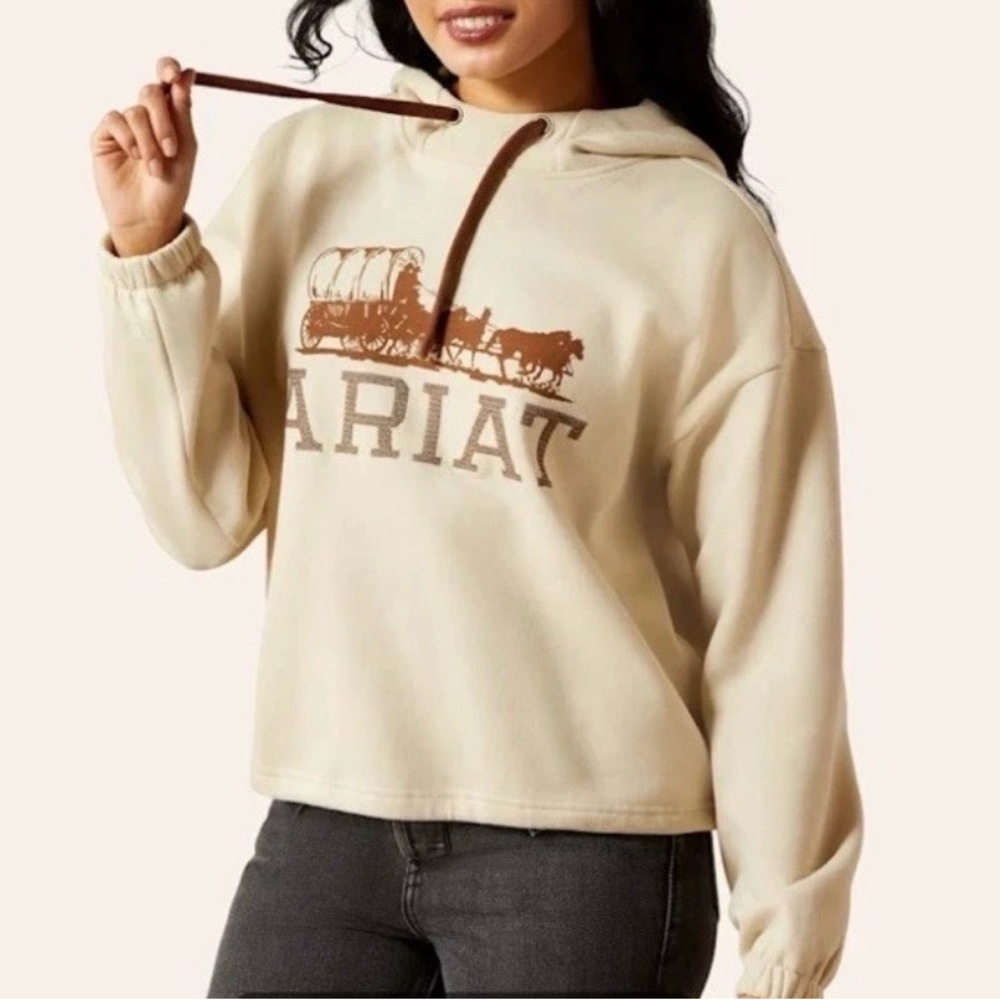 Ariat Women's Essential Graphic covered wagon Hoodie, XL
